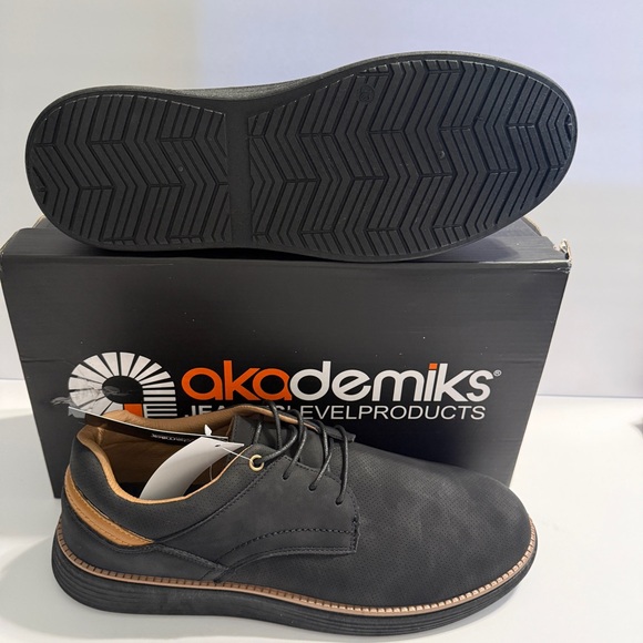 🆕 🖤 Akademiks Men’s Black & Tan Casual Oxford Shoes Size 13 — Modern Comfort - Picture 7 of 16